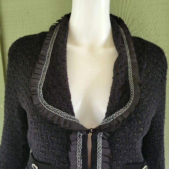 WHITE HOUSE BLACK MARKET Boucle Knit Cardigan Jacket XS - Picture 3 of 5